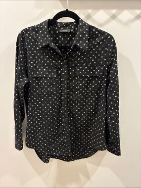 Apt. 9 Black Shirt with White Dot Print